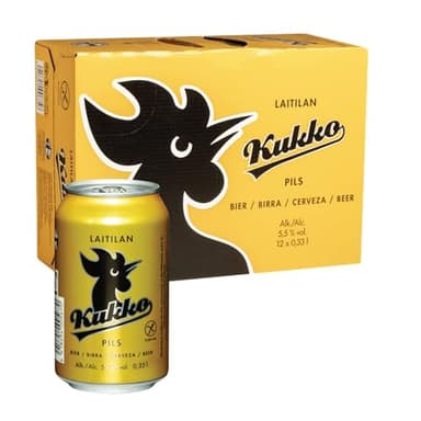 Kukko Glutenfreies Pils Bier – Premium finnisches Craft-Bier mit klassisch herbem Pilsner-Charakter und knackigem Geschmack für anspruchsvolle Genießer – 24 × 0,33 L Dosen – 6 € Dosenpfand