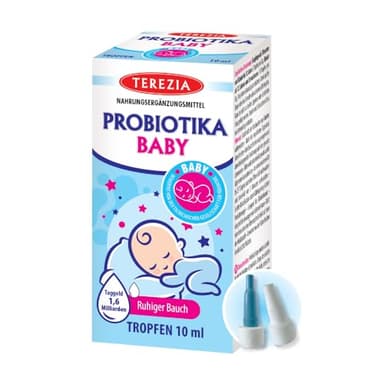 TEREZIA PROBIOTIKA BABY 10 ml / 40 Tage | Probiotika Lactobacillus Tropfen für Babys ab 3 Monaten, 5 Stämme | 1,6 Mrd. pro Tagesdosis | Von der Tschechischen Pädiatrischen Gesellschaft geprüft