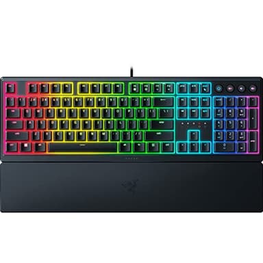 Razer Ornata V3 - Flache Mecha-Membran-Tastatur mit Chroma RGB (Medientasten, voll programmierbar) Nordic-Layout, Schwarz, Schwarz