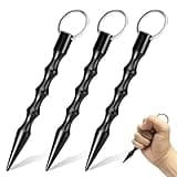 Alethron Selbstverteidigung Waffen Legal 3 Stück Self Defense Kubotan Selbstverteidigung Frauen Schlüsselanhänger Verteidigungs Waffen für Frauen Self Defense Keychain Weapons Schwarz