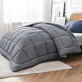 BEDSURE Bettdecke 135x200 - Ganzjahresdecke Wende-Steppdecke - Oeko-TEX Zertifiziert 300 GSM 4 Jahreszeiten Bettdecke 135x200cm Grau, Weiche Warm 100% Polyester Schlafdecke für Allergiker