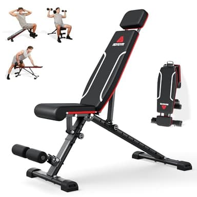 Roygym Hantelbank Klappbar, 400KG Hantelbank Multifunktion mit Erweiterte Rücken und Kopf und Wirbelsäulenstütze,Training Fitness Bauchtrainer mit 11-Fach Verstellbarer Rückenlehne