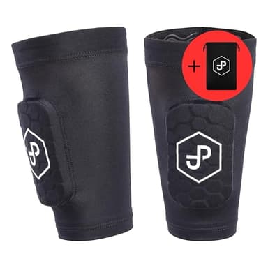 JDP Premium 3in1 Schienbeinschoner - Strumpf mit integriertem Pad (10x6cm), hochwertiger Fußballstutzen