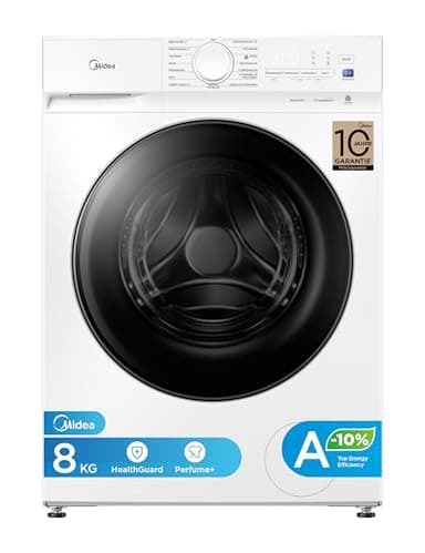 Midea Waschmaschine V3 series, 10 kg | Energieeffizienzklasse A-10% | 1400 U/min| Dampffunktion | Tierhaare| 15-Min Schnellwäsche | Woolmark-Zertifiziert MFV3EW100BA10 | Weiß