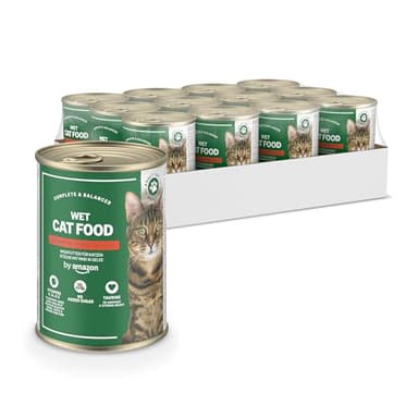 by Amazon Getreidefreies Katzennassfutter, Dose, Rindfleischstücke in Gelee, 12 x 405 g