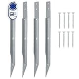 Clever Leon 4-Pack Erdanker für Schaukel Anker Outdoor Schaukel Bodenanker für Rosenbogen Spielhaus Spielturm Sichere Verankerung für Gartenschaukel Verzinkt inkl.