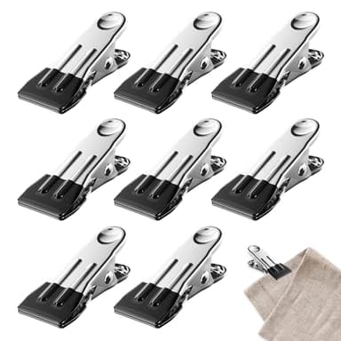 Wäscheklammern Stabil ohne Abdruck Blume 8 Stück Grau Robuste Kunststoff Kluppen Soft Grip Clothes Pegs zum Aufhängen von Wäsche Hosen T Shirts Unterwäsche Socken Fotos, Snacks Seal