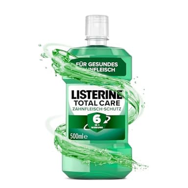 LISTERINE Total Care Zahnfleisch-Schutz 500 ml, schützende Mundspülung gegen Zahnfleischprobleme mit 6 in 1 Wirkung, antibakterielles Mundwasser stärkt die Zähne, bis zu 24h frischer Atem