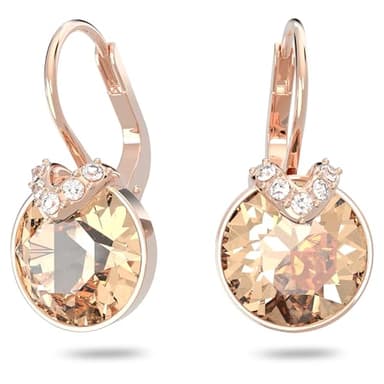 Swarovski Bella V Drop-Ohrhänger, Rundschliff, Goldfarben, Roségold-Legierungsschicht