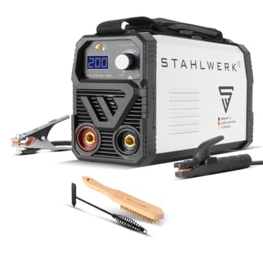 STAHLWERK Elektroden-Schweißgerät ARC 200 MD – flexibel einsetzbar ohne Gas, kompakt, leicht, MMA/E-Hand bis 200 A, Smartkühlung, Überhitzungsschutz, Hotstart-Automatik, Anti-Stick-Funktion