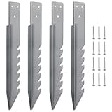 Mordx 4 Stück Bodenanker für Schaukel,Anker Outdoor Schaukel Gartenanker,Schaukelbefestigungen,Verschleißfest, Verzinkt, Winddicht, Regenfest, Schwingfest-420mm