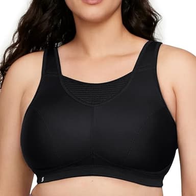 Große Größen Plusgröße Bustier Elite Sport-BH mit bestem Halt ohne Bügel Nr. 1067, Schwarz, 85C