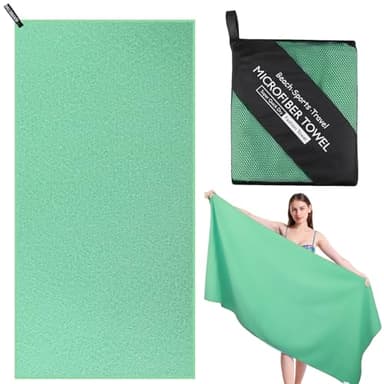 Zocipro Mikrofaser Handtuch Groß,180x80cm Kompakt Schnelltrocknend Mikrofaser Saunatuch, Strandhandtuch Leicht, Reisehandtuch Strandtuch und Badetüch für Sport Travel Yoga Camping Beach Gym, Grün