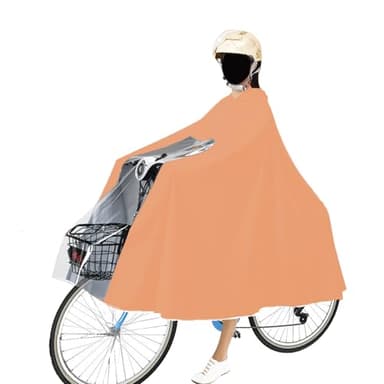 Generisch Regenponcho Fahrrad, Damen Herren Wasserdicht Radfahren Regencape, Orange Farbe Unisex Wiederverwendbar Regenbekleidung, für Fahrräder, Mountainbikes, Elektrofahrräder
