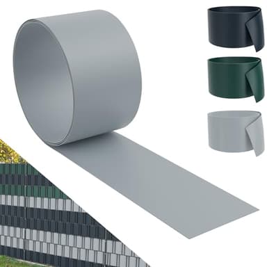 UISEBRT 10x Sichtschutzstreifen Hart PVC für doppelstabmatten - Sichtschutz Balkon gartenzaun Anthrazit,25m x 19cm (Grau)