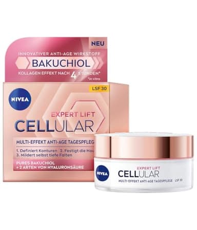 NIVEA Cellular Expert Lift Multi-Effekt Anti-Age Tagespflege, feuchtigkeitsspendende Tagescreme für eine jünger aussehende Haut, Feuchtigkeitscreme mit LSF 30 (50 ml)