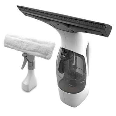 Akku Fenstersauger, Elektrisch Fensterputzer Set mit Abnehmbarem Wassertank & Sprühflasche, 2KPa Kabelloses Fensterreiniger für Spiegel, Autoscheiben, Fliesen
