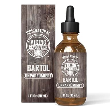Viking Revolution Bartöl zum Entwirren – natürliche Argan- & Jojobaöle, nicht parfümiert, weich, glättet & stärkt das Wachstum des Bartes – Pflegebehandlung für Bart & Schnurrbart – 1 Stück