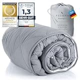 Feluna® Bettdecke 4-Jahreszeiten Steppdecke 2-teilige Bettwäsche; Atmungsaktive Winter- & Sommerdecke; Zweiteilige Schlaf-Decke mit Druckknöpfe für Erwachsene, Kinder & Allergiker (135 x 200 cm)