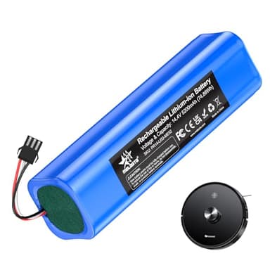 melasta 14.4V Li-Ion 5200 mAh Ersatz Akku Batterie für Proscenic M7 M8 Pro/Lydsto R1 / Uoni V980 Plus/Lenovo Lr1/ Roidmi Eve Plus/Xiaomi Viomi S9 Tesvor M1/ Neabot N1 N2 Staubsauger Akku