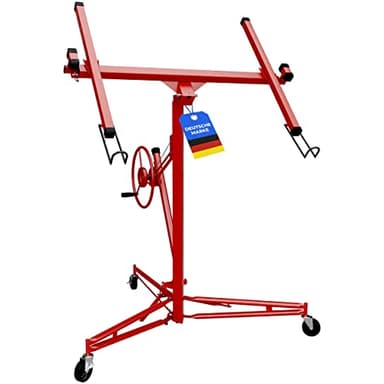 LOPREX® Plattenheber Trockenbau - Plattenlift bis 350cm und 68kg - 1- Mann Plattenlift für Rigipsplatten - für Decken und Wände (Rot)
