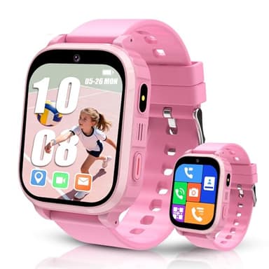 Kesasohe Smartwatch Kinder, 4G Kinder Smartwatch mit GPS und Telefon, Wasserdicht Smart Watch Kinderuhr GPS mit Anruffunktion Videoanruf SOS Wecker Schulmodus Jungen Mädchen Student Geschenk