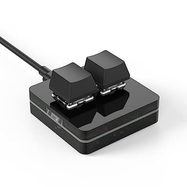 BRIMFORD 2 Tasten Mini Tastatur - Custom Keypad - Mechanische RGB Gaming Tastatur, Programmierbar, Makro, Benutzerdefiniert, Kompakt, Typ-C, für Windows & Mac (Schwarz, Zwei Tasten/Leere)