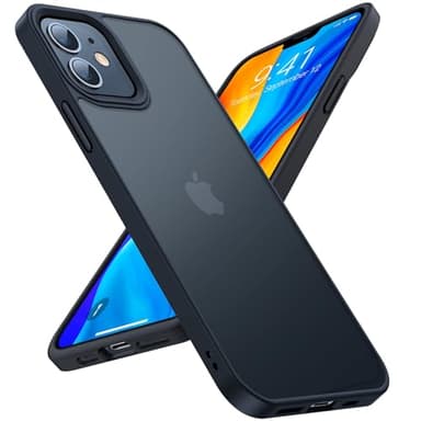 TORRAS Upgrade für iPhone 12 Hülle, iPhone 12 Pro Hülle (TOP Militärschutz) Samtig Angenehmer Griff Handyhülle mit Abnehmbare Knöpfe Schlank Stoßfest Handyhülle iPhone 12/12 Pro Case Schwarz