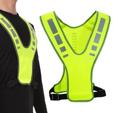 vcsjw Warnweste Fahrrad,Flexibel Einstellbar Reflektierende Weste,Reflektorweste Fahrrad,Reflektierende Jacke,Laufweste Reflektierend,Warnweste,Für Damen & Herren - Atmungsaktiv - Leicht