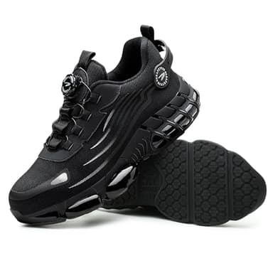 FOGOIN Sicherheitsschuhe Herren S3 mit Drehverschluss - Leichte Arbeitsschuhe Damen Stahlkappe rutschfest, Sportliche Sneaker für Beruf & Alltag