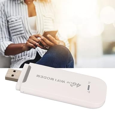 LTE Surfstick 4G WLAN Router, USB WLAN Hotspot Mobiler WiFi mit SIM-Kartensteckplatz Surfstick Unterstützt 10 Geräteverbindungen 150 Mbit/s USB Surfstick (White)