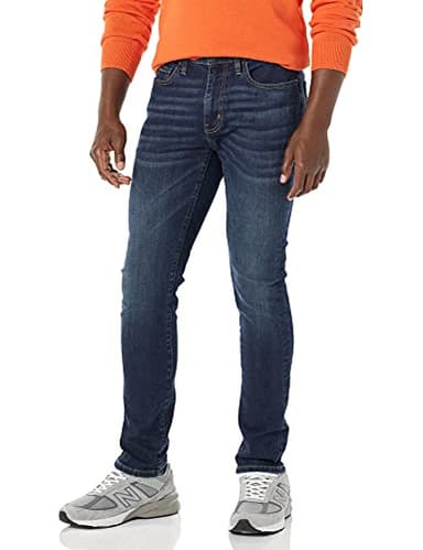 Amazon Essentials Herren Skinny Jeans mit hohem Stretchanteil, Dunkle Waschung, 34W / 32L