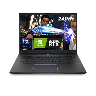 Alienware m16 R2 Gaming Laptop - 16 Inch QHD+ 240Hz, Intel Core Ultra 7 Series 1, 16GB RAM, 1TB SSD, NVIDIA GeForce RTX 4060, Windows 11 Home, German AlienFX Keyboard - Dark Metallic Moon
