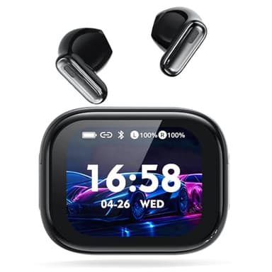 NE68 AI Übersetzer Kopfhörer mit LCD-Bildschirm, 3-in-1 Übersetzungskopfhörer 134 Sprachen mit App, 9 Übersetzungsmodi translator earbuds, 48H Bluetooth 6.0 Sprachübersetzer Ohrhörer für Reisen