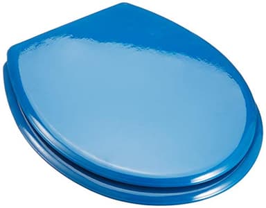 MSV WC Sitz Toilettendeckel MDF Holzkern "Dunkelblau" Scharniere aus Edelstahl - hochwertige und stabile Qualität