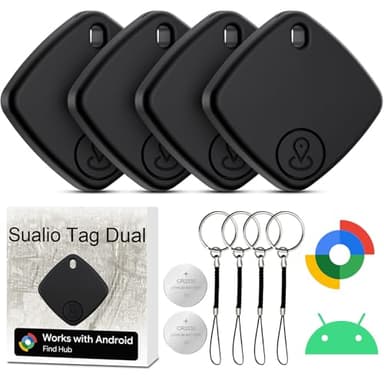 Air Tracker Android 4er-Pack Schlüsselfinder Android Compatible with Google Mein Gerät Finden APP, IP67 Smart Tag 2 Bluetooth Tracker Key Finder für Taschen/Koffer/Brieftasche