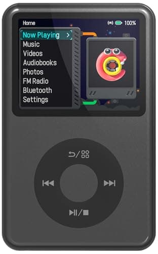 Innioasis Y1 Kinder MP3 Player - Zeitlose Klasse: 128 GB, Bluetooth, Video-Player, Hörbücher, FM-Radio und Touch Wheel-Steuerung (schwarz)