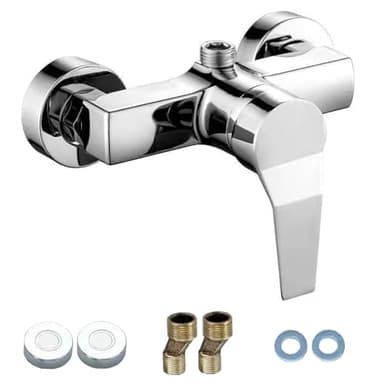 Duscharmatur Einhebelmischer Dusche Edelstahl Duscharmatur, Duschmischer mit manueller Steuerung, Sanitärventil Schalter, Badezimmerarmatur für kaltes und heißes Wasser