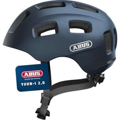 ABUS Fahrradhelm Youn-I 2.0 - mit Licht für Kinder, Jugendliche und Junge Erwachsene - für Mädels und Jungs - Blau, Größe M (52-57 cm)