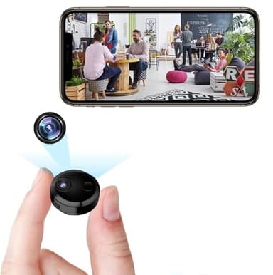 LySuyeo Mini Kamera 1080P – WLAN Innenkamera mit Live-Übertragung per App, Bewegungserkennung, Nachtsicht, Magnetische Halterung, Akku- & USB-Betrieb – Ideal für Zuhause – Schwarz