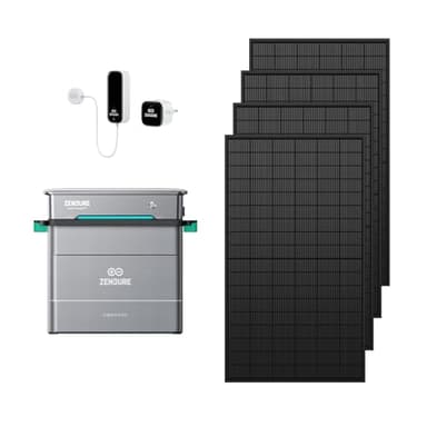 Zendure Balkonkraftwerk mit Speicher, Hyper 2000 mit 1800W Solar Eingang, 1200W AC-Laden, 1200W Ausgang, Eingebaute Mikrowechselrichter, TOU, 1920Wh, 1720W bifacial Solarpanel, mit Smart Meter D0