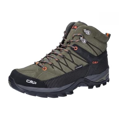 CMP Rigel Mid Trekking Shoes WP, Walking Shoe Herren, Olive-Flame, 43 EU, Oliven Flamme, 43 EU