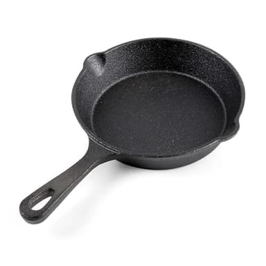 Wiltec Feuerpfanne aus Gusseisen mit Stiel Ø16cm, geeignet für alle Herdarten, auch für Outdoor, Antihaft