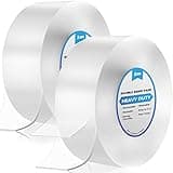 6m Doppelseitiges Klebeband Extra Stark Transparent, 2 Rollen Double Sided Tape, Abnehmbar Spurlos Klebeband Doppelseitig Dünn für Teppich, Foto Wand, Küche, Zuhause, Auto oder Outdoor