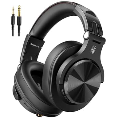 OneOdio Bluetooth Kopfhörer Over Ear, 72 Stdn HiFi Stereo Kopfhörer Kabellos, Wireless Headphones mit 6.35mm & 3.5mm Klinke für Studio DJ Handy PC AMP - Schwarz