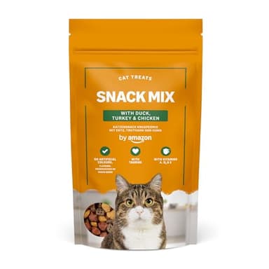 by Amazon - Katzensnacks - Mischung mit Ente, Truthahn und Huhn, 70 g