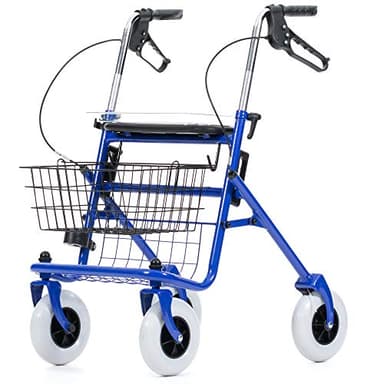 REHASHOP Rollator Vita - inkl. Korb, Tablett, Stockhalter und Pannensichere PU Bereifung