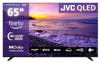 JVC Fernseher 65 Zoll Fire TV 4K QLED Smart TV mit Dolby Vision HDR, Dolby Atmos, Alexa Sprachsteuerung und Triple Tuner, UHD Fernseher LT-65VRQ3555 (2026)