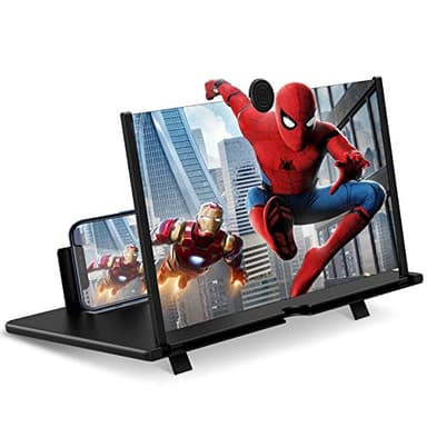 12-Zoll-Telefonbildschirmvergrößerer, HD-Faltbarer tragbarer Bildschirmvergrößerer mit Ständer für Filme und Spiele, universeller Smartphone-Viewer, Geschenk für Männer