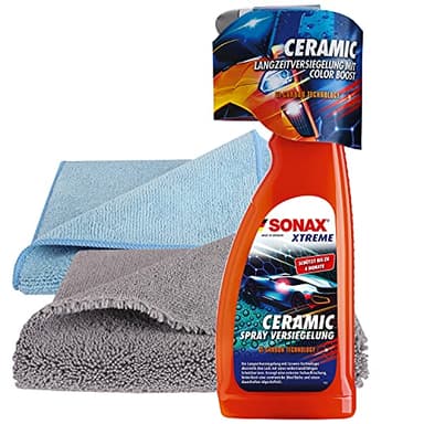 detailzone SONAX Xtreme Ceramic Spray Versiegelung Set: Ceramic Spray Versiegelung 750ml + 2X Microfasertuch